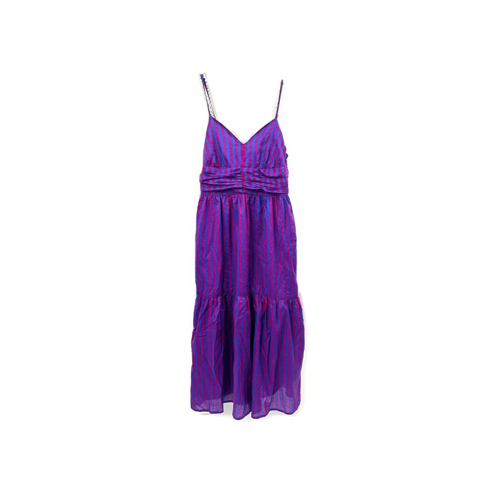 Banana Republic Vertical Striped Maxi Dress Blue Purple Sundress Cocktail Dress